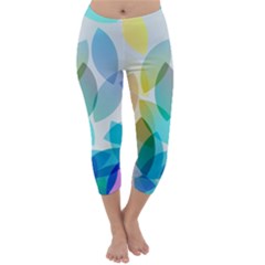 Rainbow Feather Capri Winter Leggings  by Brittlevirginclothing