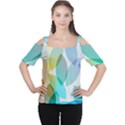 Rainbow feather Women s Cutout Shoulder Tee View1