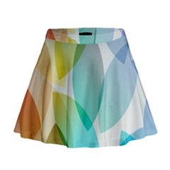 Rainbow Feather Mini Flare Skirt by Brittlevirginclothing