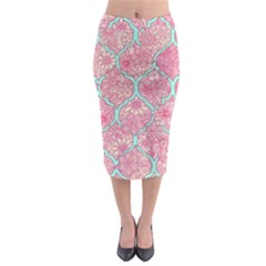 Moroccan Flower Mosaic Midi Pencil Skirt by Brittlevirginclothing