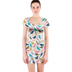 Colorful Birds Short Sleeve Bodycon Dress by Brittlevirginclothing