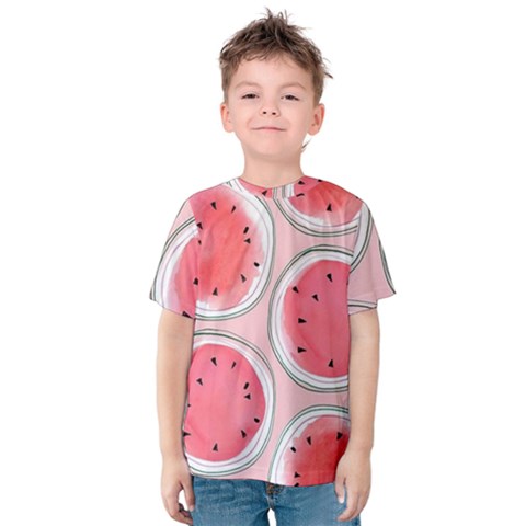 Cute Watermelon Kids  Cotton Tee by Brittlevirginclothing