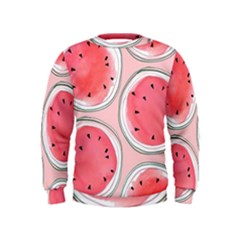 Cute Watermelon Kids  Sweatshirt by Brittlevirginclothing