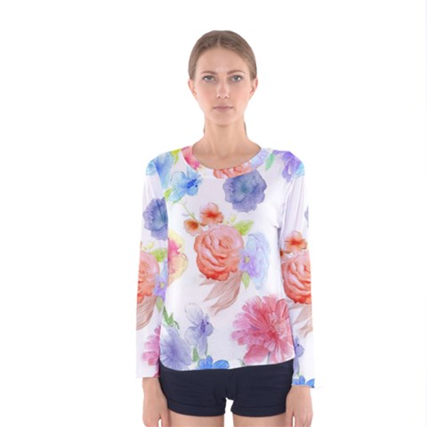 Watercolor Colorful Roses Women s Long Sleeve Tee by Brittlevirginclothing