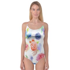 Watercolor Colorful Roses Camisole Leotard  by Brittlevirginclothing