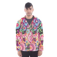 Colorful Flower Pattern Hooded Wind Breaker (men) by Brittlevirginclothing