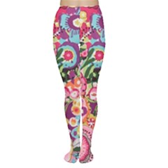 Colorful Flower Pattern Women s Tights by Brittlevirginclothing