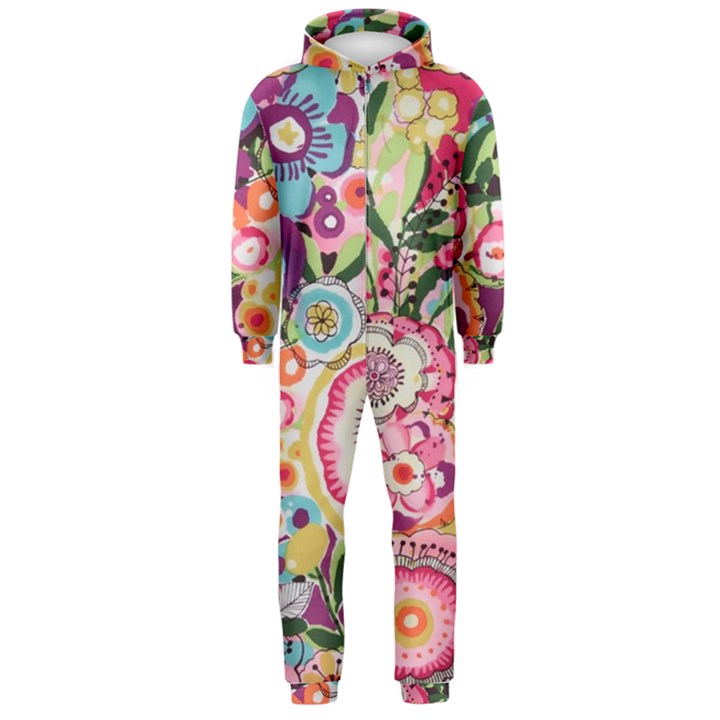 Colorful flower pattern Hooded Jumpsuit (Men) 