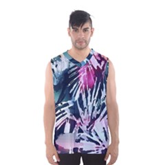 Colorful Palm Pattern Men s Basketball Tank Top by Brittlevirginclothing