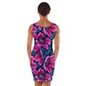 Purple flowers Wrap Front Bodycon Dress View2