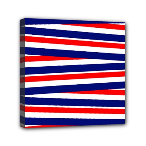 Red White Blue Patriotic Ribbons Mini Canvas 6  X 6  by Nexatart