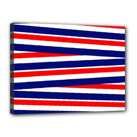 Red White Blue Patriotic Ribbons Canvas 16  X 12  by Nexatart