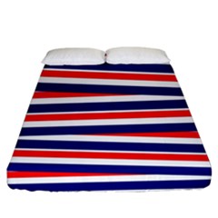 Red White Blue Patriotic Ribbons Fitted Sheet (california King Size)