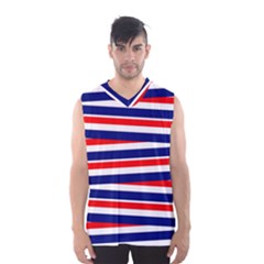 Red White Blue Patriotic Ribbons Men s Basketball Tank Top by Nexatart