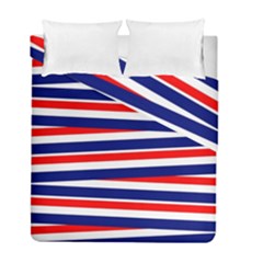 Red White Blue Patriotic Ribbons Duvet Cover Double Side (full/ Double Size)