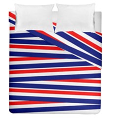 Red White Blue Patriotic Ribbons Duvet Cover Double Side (queen Size)