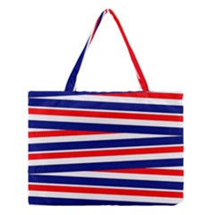 Red White Blue Patriotic Ribbons Medium Tote Bag