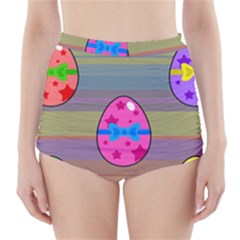 Holidays Occasions Easter Eggs High-waisted Bikini Bottoms by Nexatart