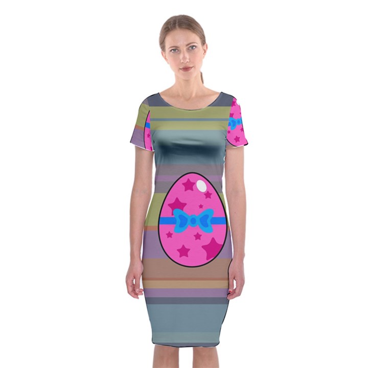 Holidays Occasions Easter Eggs Classic Short Sleeve Midi Dress