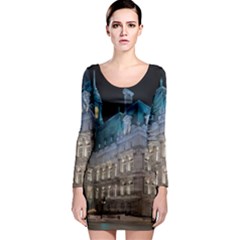 Montreal Quebec Canada Building Long Sleeve Bodycon Dress by Nexatart