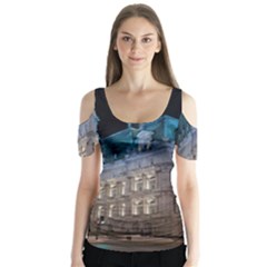 Montreal Quebec Canada Building Butterfly Sleeve Cutout Tee 