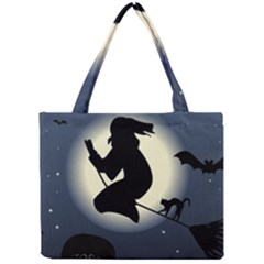 Halloween Card With Witch Vector Clipart Mini Tote Bag by Nexatart