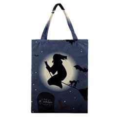 Halloween Card With Witch Vector Clipart Classic Tote Bag by Nexatart