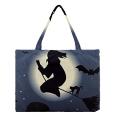 Halloween Card With Witch Vector Clipart Medium Tote Bag by Nexatart