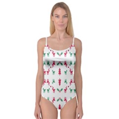 Reindeer Pattern Camisole Leotard 