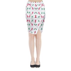 Reindeer Pattern Midi Wrap Pencil Skirt