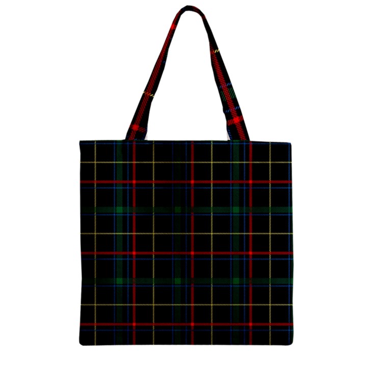 Plaid Tartan Checks Pattern Zipper Grocery Tote Bag