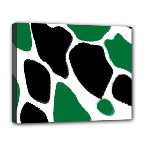 Green Black Digital Pattern Art Deluxe Canvas 20  X 16   by Nexatart