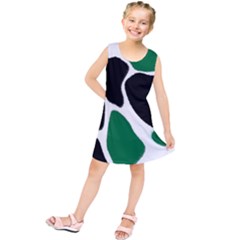 Green Black Digital Pattern Art Kids  Tunic Dress