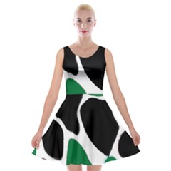 Green Black Digital Pattern Art Velvet Skater Dress