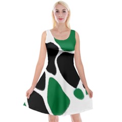 Green Black Digital Pattern Art Reversible Velvet Sleeveless Dress