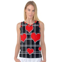 Red Hearts Pattern Women s Basketball Tank Top