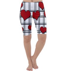 Hearts Pattern Cropped Leggings  by Valentinaart