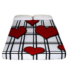 Hearts Pattern Fitted Sheet (california King Size)