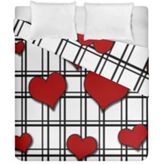 Hearts Pattern Duvet Cover Double Side (california King Size)