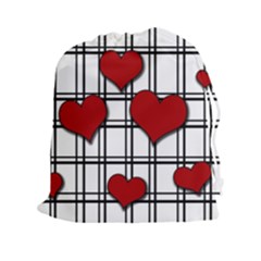 Hearts Pattern Drawstring Pouches (xxl) by Valentinaart