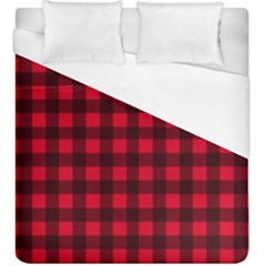 Red And Black Plaid Pattern Duvet Cover (king Size) by Valentinaart