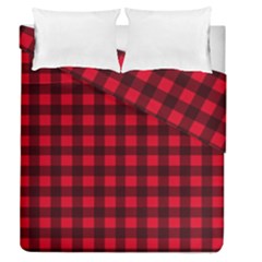 Red And Black Plaid Pattern Duvet Cover Double Side (queen Size)