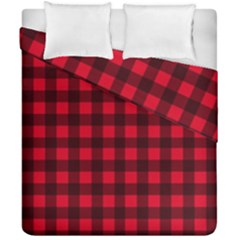 Red And Black Plaid Pattern Duvet Cover Double Side (california King Size)