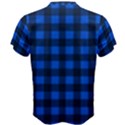 Blue and black plaid pattern Men s Cotton Tee View2