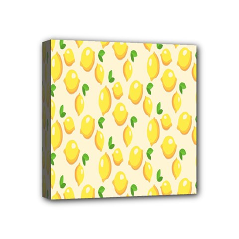 Pattern Template Lemons Yellow Mini Canvas 4  X 4  by Nexatart