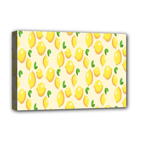 Pattern Template Lemons Yellow Deluxe Canvas 18  X 12   by Nexatart