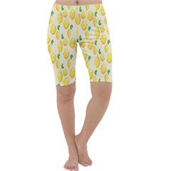 Pattern Template Lemons Yellow Cropped Leggings  by Nexatart