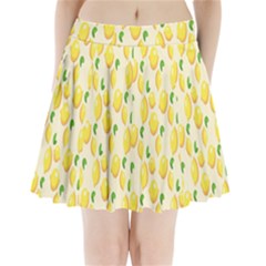 Pattern Template Lemons Yellow Pleated Mini Skirt