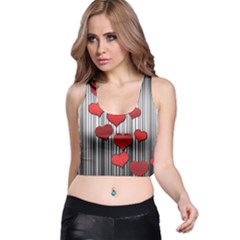 Valentines Day Pattern Racer Back Crop Top by Valentinaart