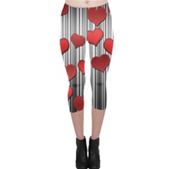 Valentines Day Pattern Capri Leggings  by Valentinaart